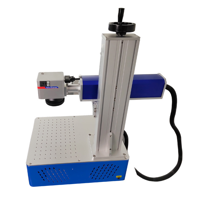 20w 30w 50w JPT mopa integrated Fiber Laser Marking Machine With Rotation used to make metal aluminum sheet marking