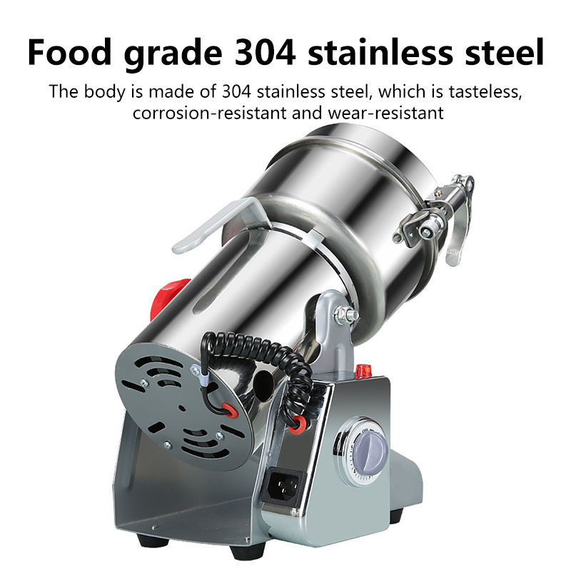 800G small household stainless steel 304 mini grinder Small rice, corn, walnut, coffee, cocoa, peanut, soybean grinder