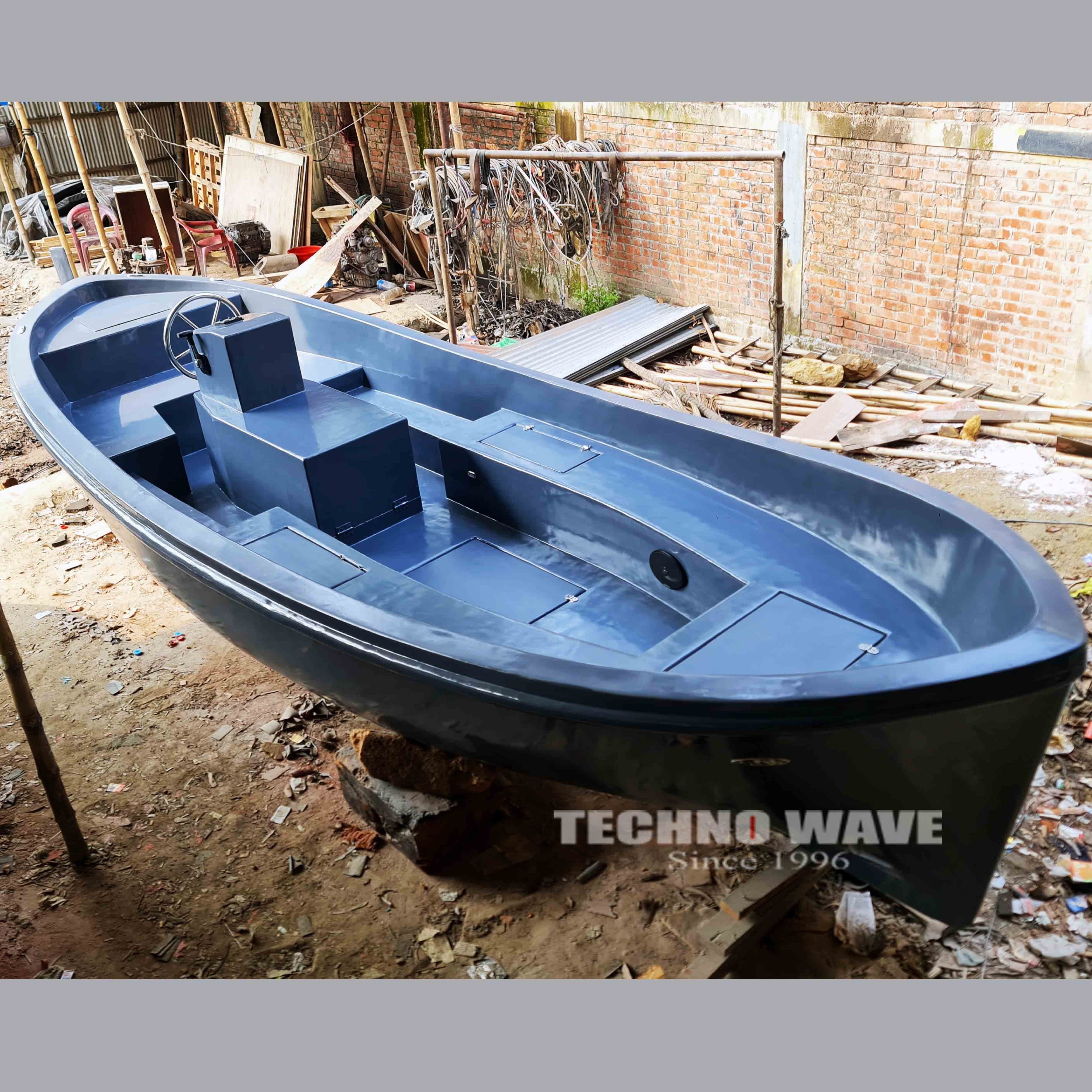 Customize fiberglass lifeboat to complete Ducth sloep pleasure boat equipped by inboard diesel engine or electric motor