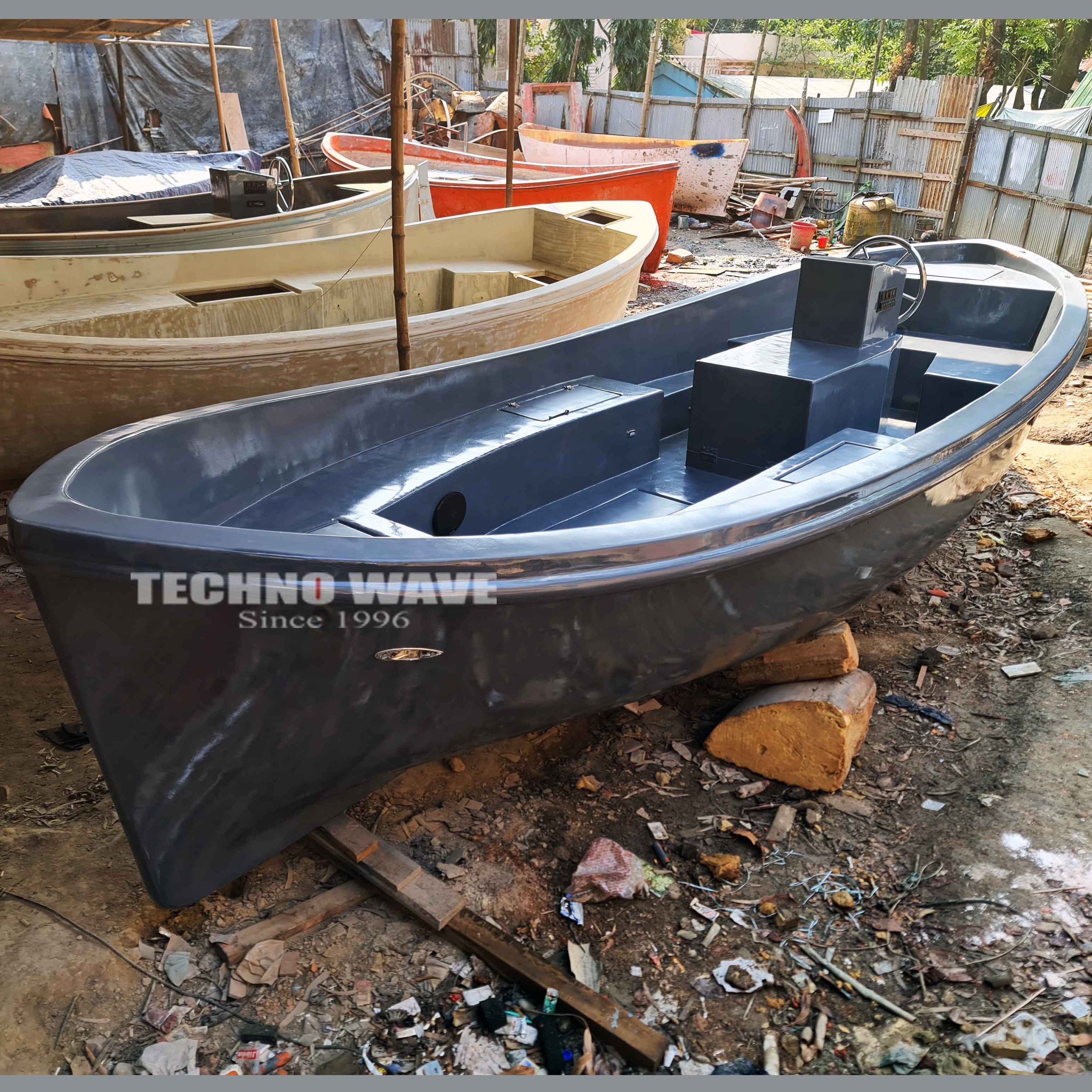 Fassmer made in Germany marine lifeboat hull renovated to Dutch Sloep Pleasure boat with Inboard diesel engine Lister Petter