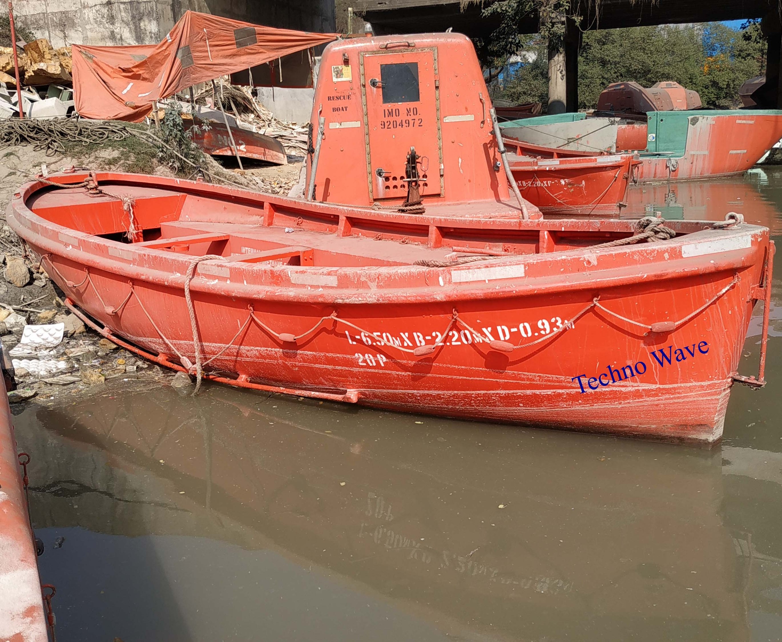 Open Lifeboat High Quality Fiberglass Yokohama Japan made 6.50 meter long