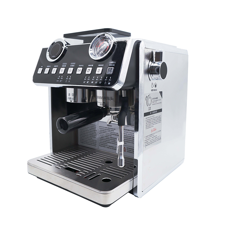 2024 New Stainless Steel Double Boiler Espresso Machine Multi-Functional Bean Grinding with High Pressure for Coffee Enthusiasts