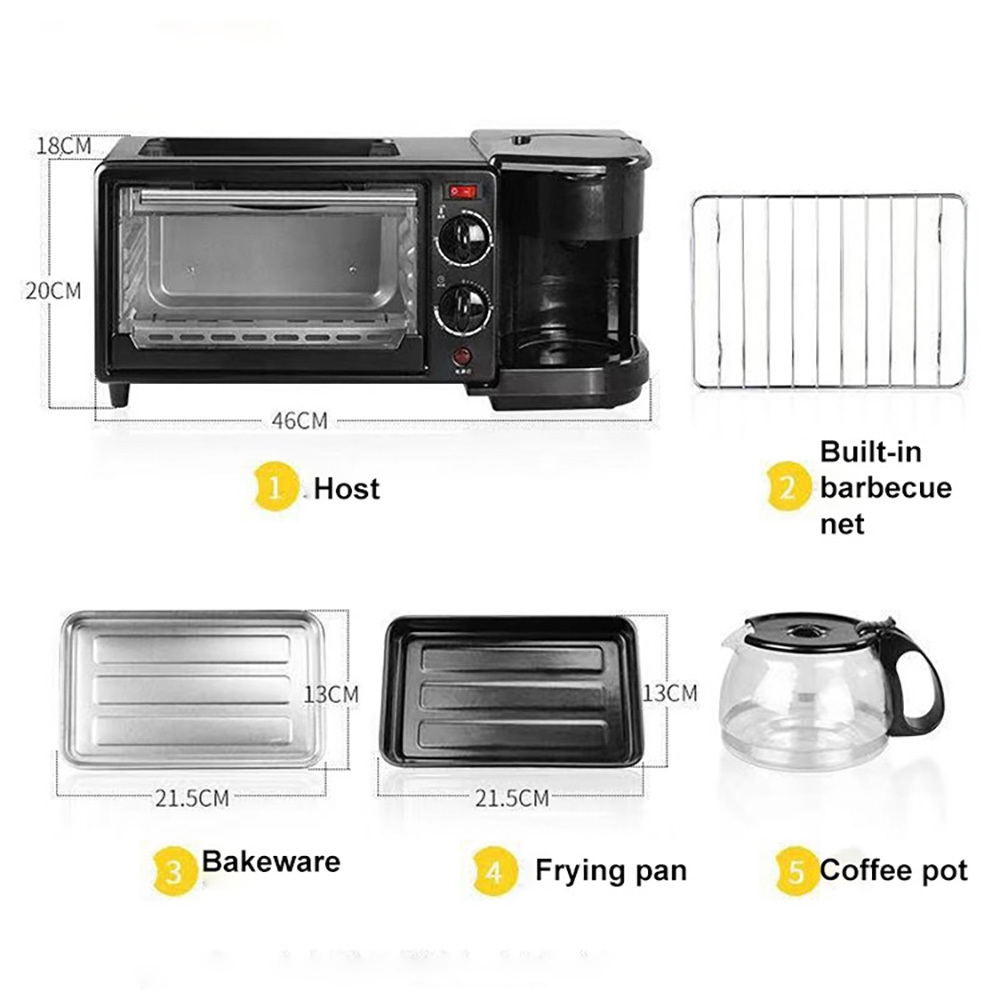 Large Space 3-in-1 Multifunctional Breakfast Machine Includes Coffee Maker-for Busy Mornings