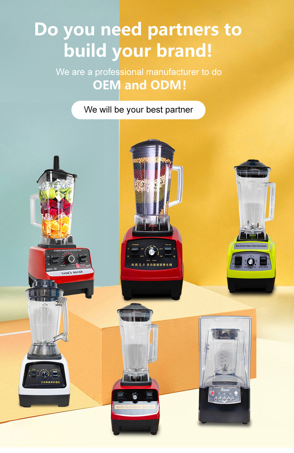 Commercial Mixer Smoothie Juicer Food Processor Multifunctional Silver Crest Blender 4500w Kitchen Appliances Heavy Duty