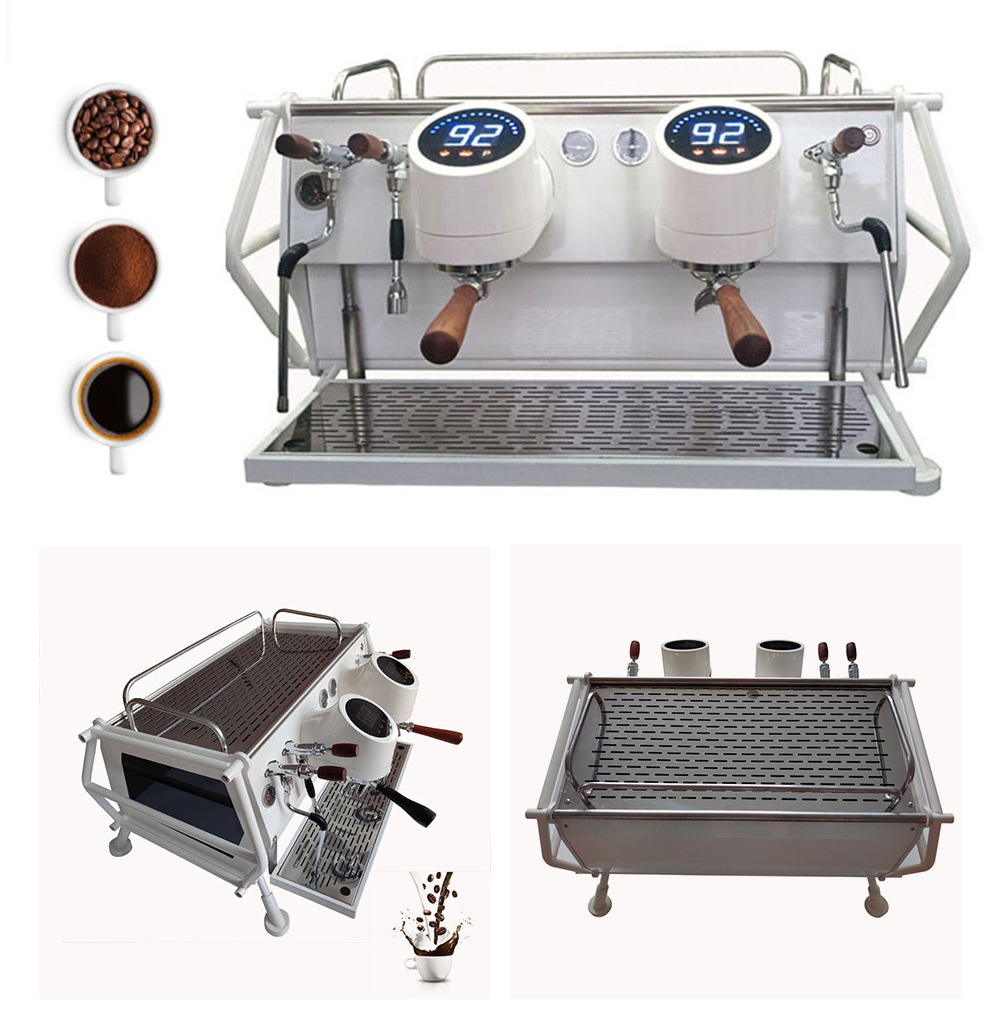 OEM electric commercial Espresso Coffee Machine  Italy style Automatic Steel Stainless coffee maker 10L 2 head coffee machine