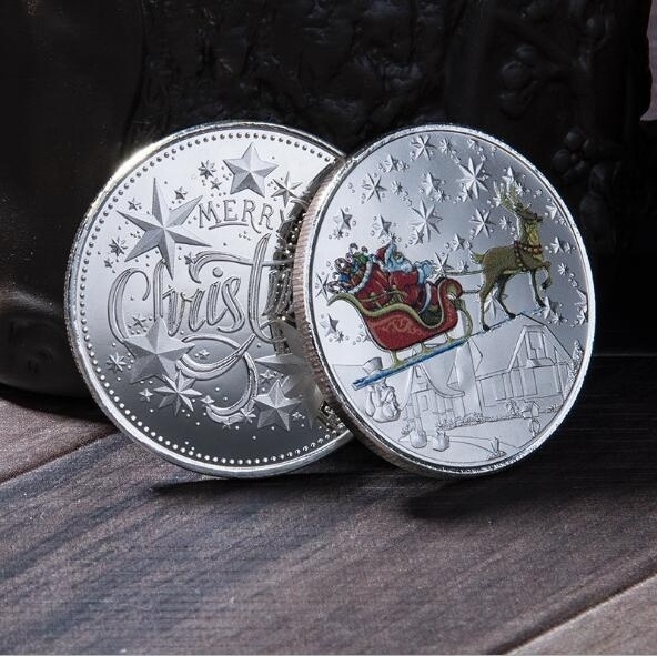 Wholesale Christmas coin, Santa Claus badge, wishing coin