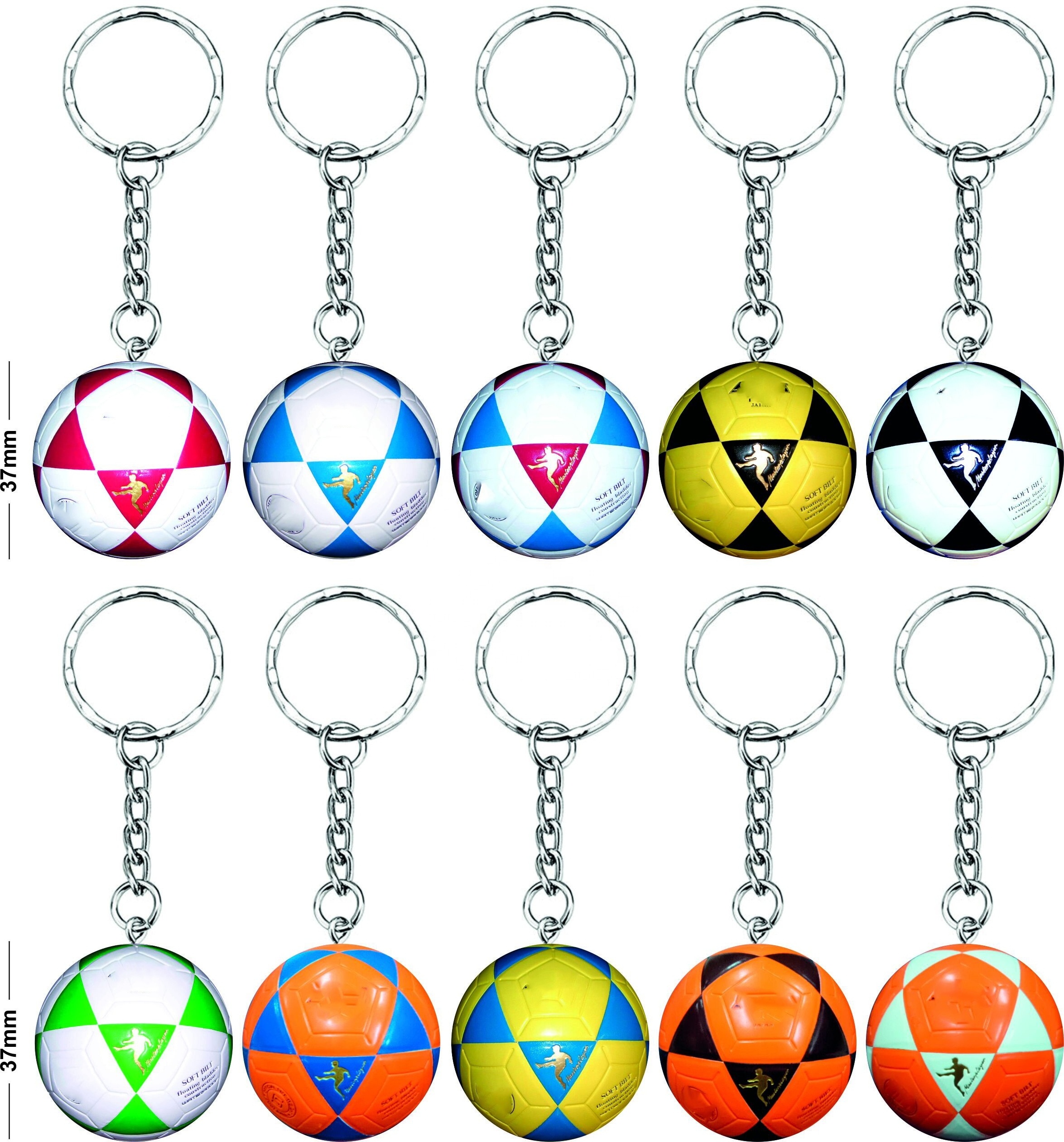 Customized plastic 3D  football Keychain soccer key chain mini Volleyball keychain