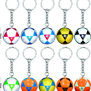 Customized plastic 3D  football Keychain soccer key chain mini Volleyball keychain