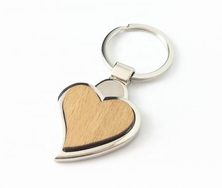 wholesale spot Wooden  keychain beech wood key chain laser logo advertisement keychain