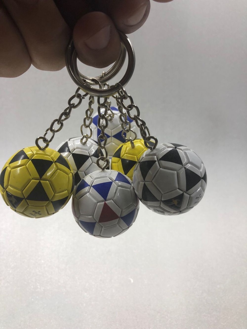 Customized plastic 3D  football Keychain soccer key chain mini Volleyball keychain