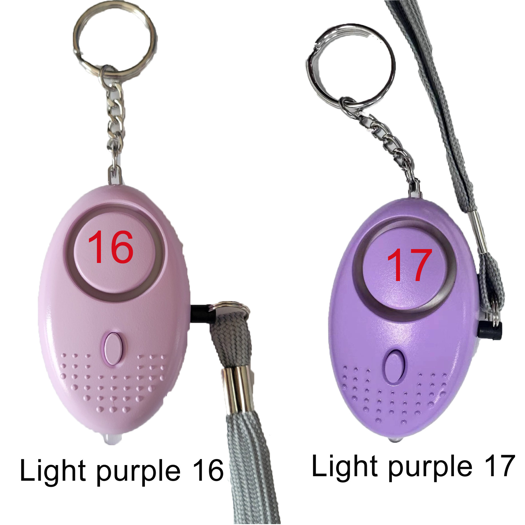 17 Colors Stock Safety Emergency Sound Alarm Keychain Self Protection Keychain Sound Alert Devices Personal Alarm with Led Light