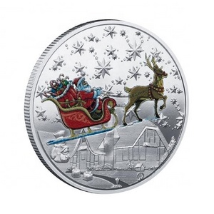 Wholesale Christmas coin, Santa Claus badge, wishing coin