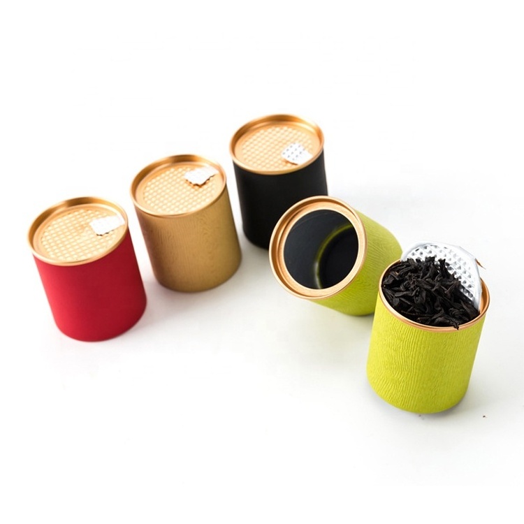 2 Ounce Kraft Paper Canister With Food Grade Material Kraft Cardboard Canister Tube For Packing Tea