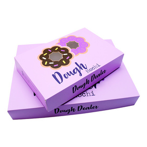 Folding Flat Cardboard Cookie Sweet Boxes Packaging Customized Print Shipping Party Dessert Donut Paper Box