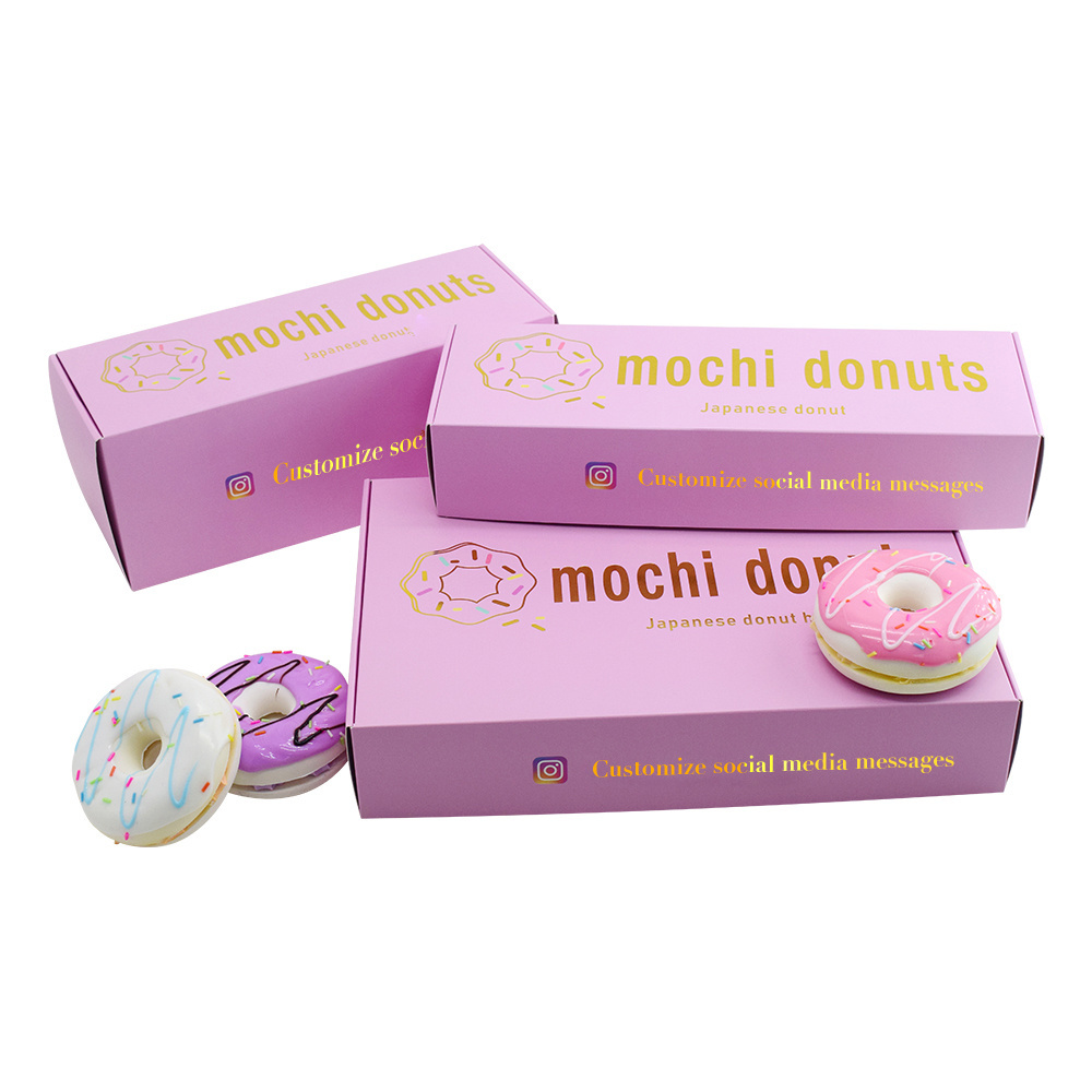 Folding Flat Cardboard Cookie Sweet Boxes Packaging Customized Print Shipping Party Dessert Donut Paper Box