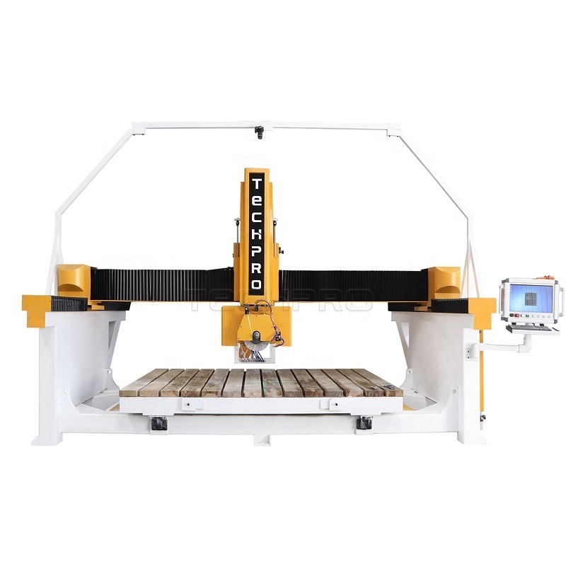 TechPro 5 Axis CNC Bridge Saw Table Stone Cutting Machine Working for Granite Marble For Sale