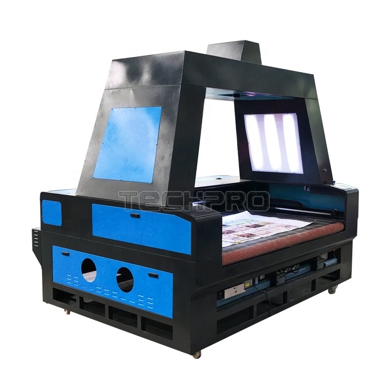 TechProCNC ccd camera laser cutting machine for fabric leather textile garment and cloth cutting industry