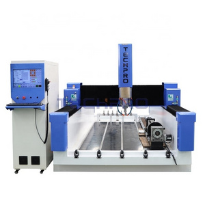 China Factory 4 axis Marble Sink Cut Out Machine Kitchen Benchtops Rotary Spindle 1325 Stone ATC CNC Router