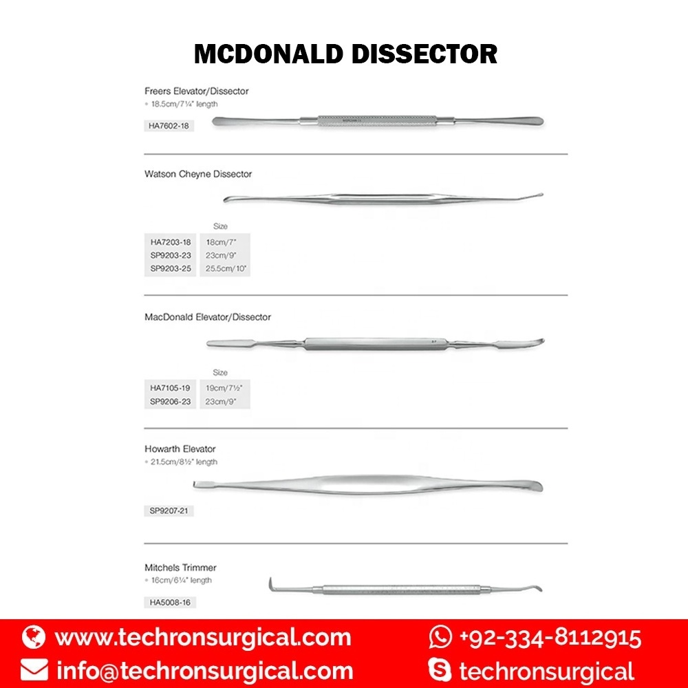 High Quality Gold Plated Double End Blunt/Blunt McDonald Elevator/Dissector