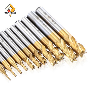 carbide Milling Cutters 4-Flute Titanium Coated HSS End Mill Set 1.5-10mm CNC Router Bit For  Steel Milling