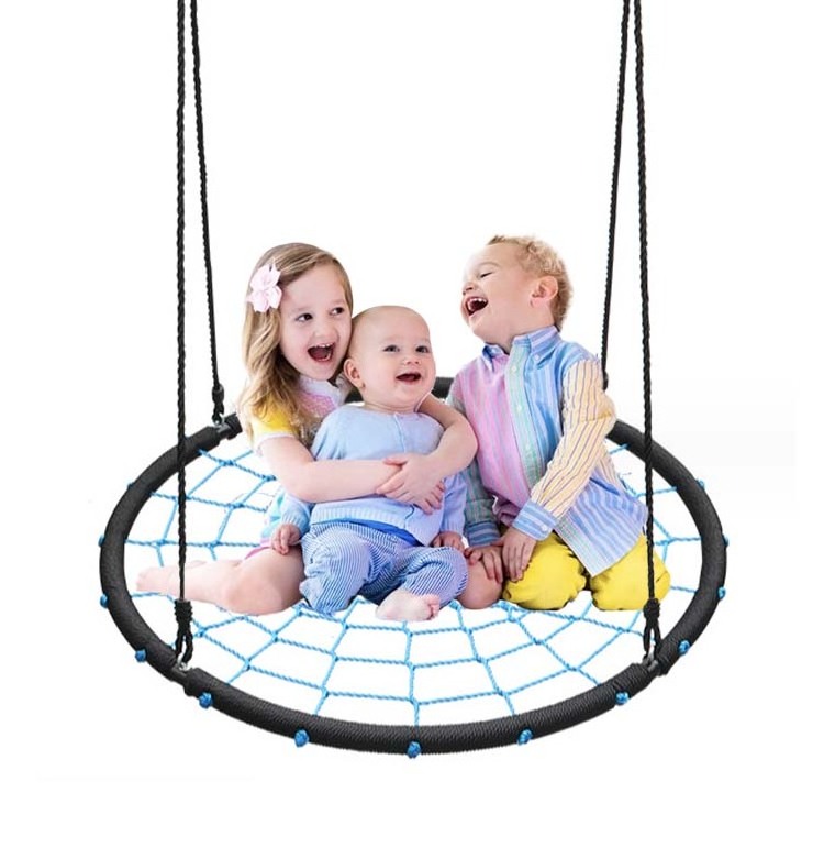 Great Capacity Round Saucer Rope Garden Playground Outdoor Web Nest Swing Net Hanging Spider Web Outdoor Tree Swing