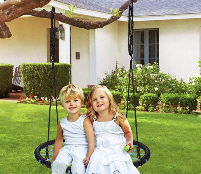 Great Capacity Round Saucer Rope Garden Playground Outdoor Web Nest Swing Net Hanging Spider Web Outdoor Tree Swing