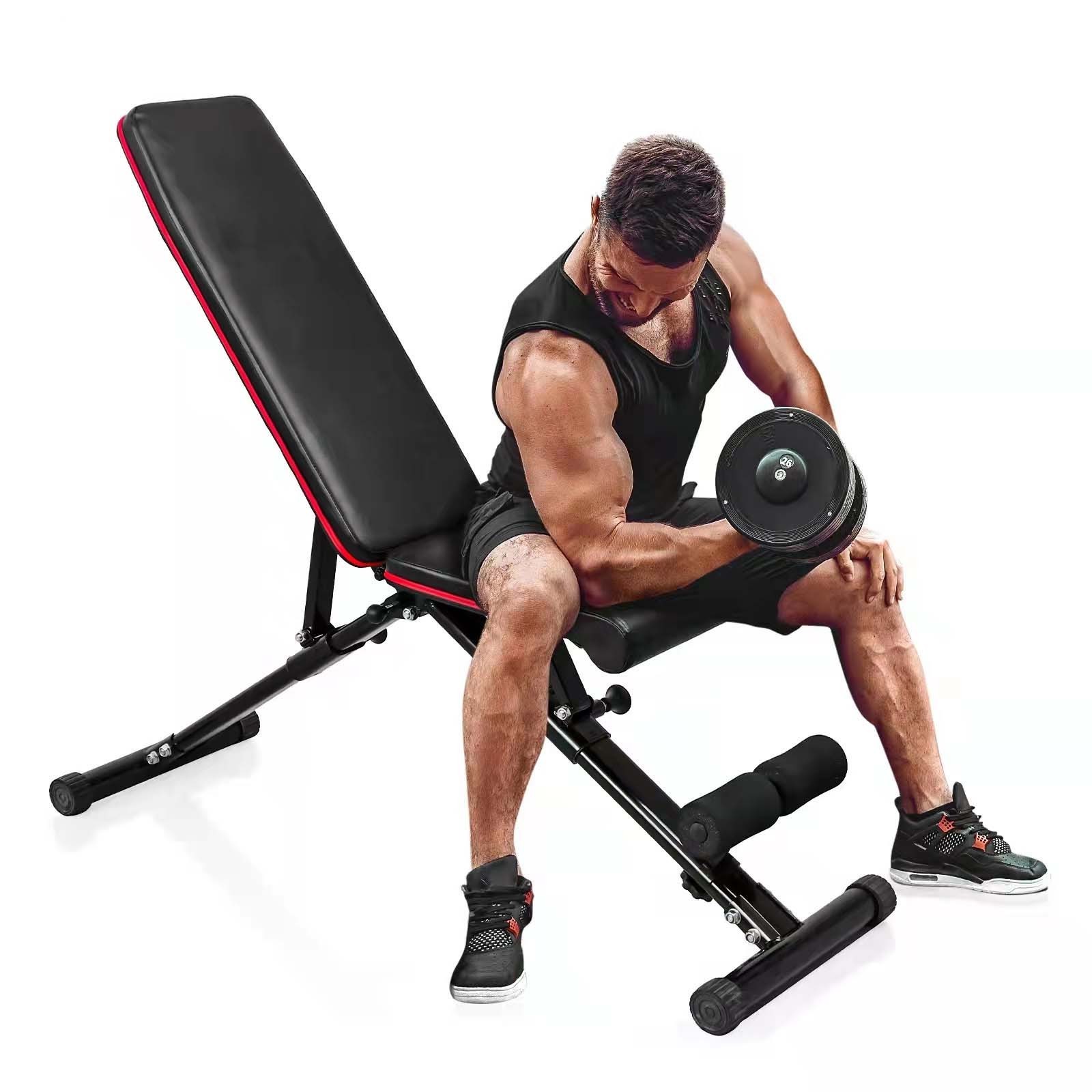 Full Bodys Workout Adjustable Strength Training Bench Weight Lifting Adjustable Gym Weight Benches & Racks With Fast Folding