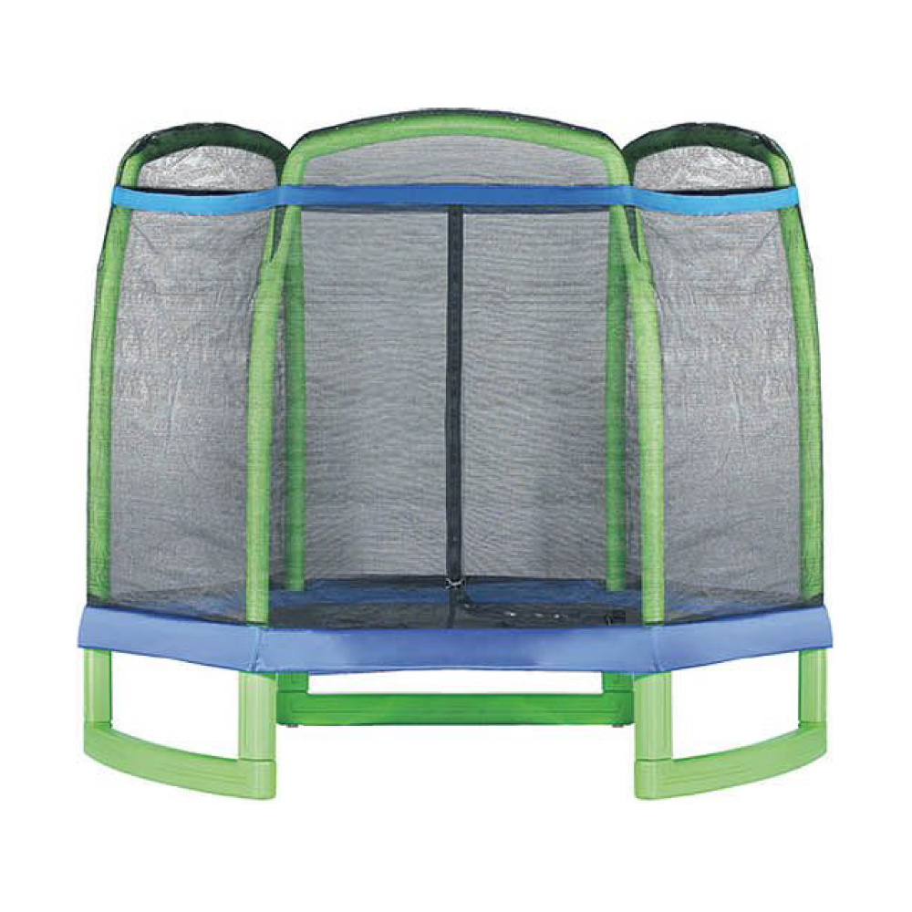 Unisex 7ft Slide Jumping Fitness Mini Kids Soft Play Professional Trampoline Bungee Jump In Ground Trampoline With Slide