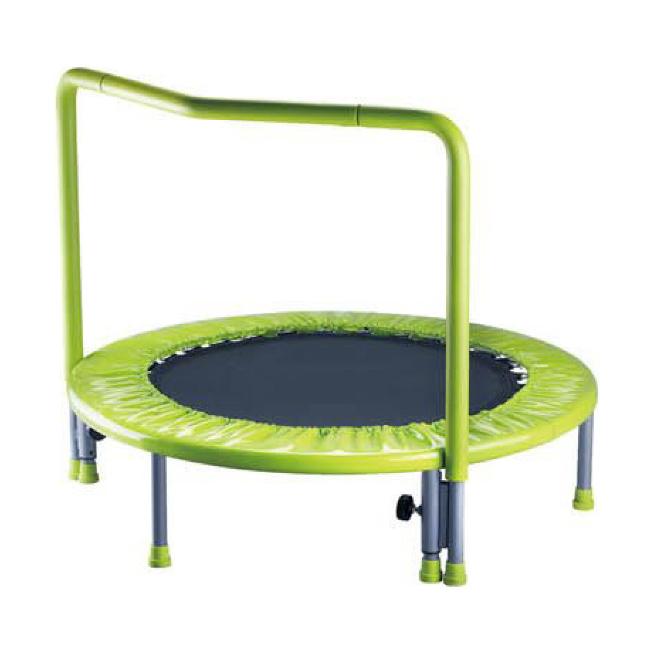 36 Inch Folding Jump Bed Indoor Mini Round Trampoline Outdoor Kids Fitness Equipment With Adjustable Foam Handle