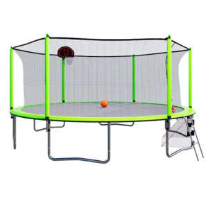 14ft Large Recreational Jump Children's Basketball Hoop Set Trampoline Basketball Court Trampoline Outdoor Kids For Dunking