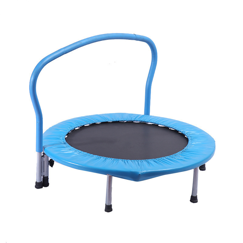 36 Inch Folding Jump Bed Indoor Mini Round Trampoline Outdoor Kids Fitness Equipment With Adjustable Foam Handle