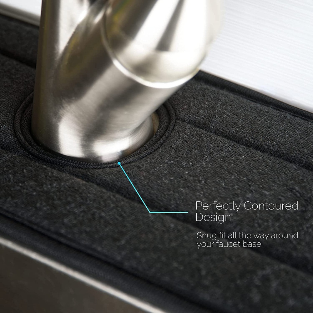 Kitchen Faucet Absorbent Mat Faucet Drip Catcher Sink Splash Guard Thicken Sponge Microfiber Faucet Mat for Sink