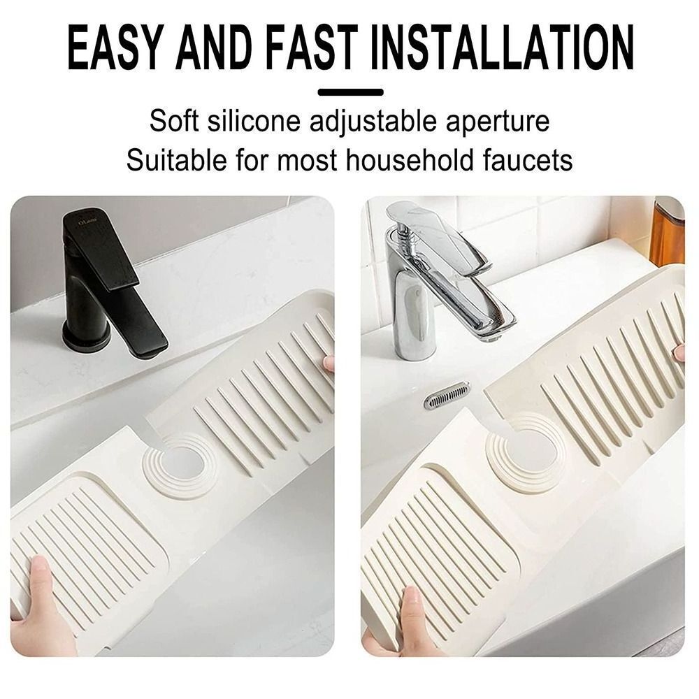 High Quality Silicone Waterproof Faucet Water Catcher Mat Kitchen Sink Splash Guard Draining Pad Behind Absorbent Mat