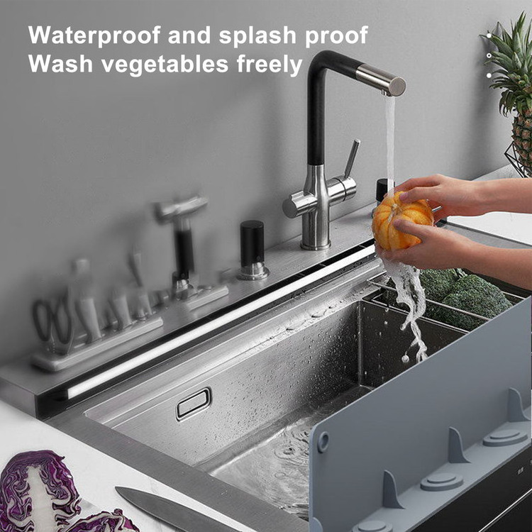 Kitchen Sink Splash Guard Anti Splatter Silicone Water Splash Guard Kitchen Sink Splash Guard With Suction Cup Prevent Water