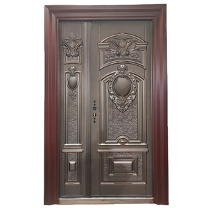 TECHTOP luxury villa entrance one and half door zinc-steel alloy door