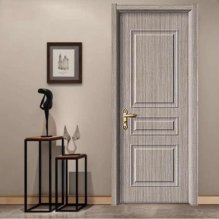 TECHTOP Solid WPC/PVC Exterior High Quality Composite Wood-plastic Door Set With Sturdy Handle Design Brings For House/Bedroom