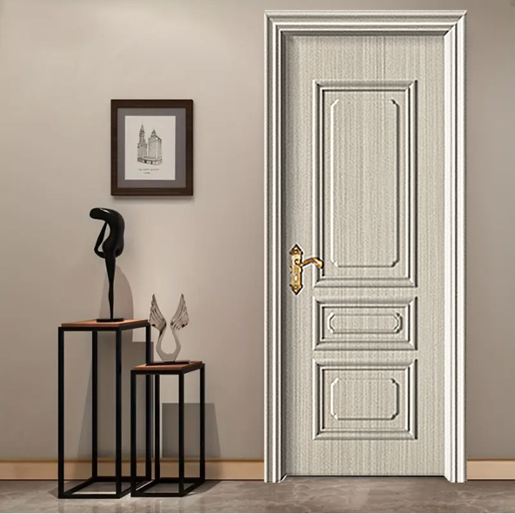 TECHTOP Solid WPC/PVC Exterior High Quality Composite Wood-plastic Door Set With Sturdy Handle Design Brings For House/Bedroom