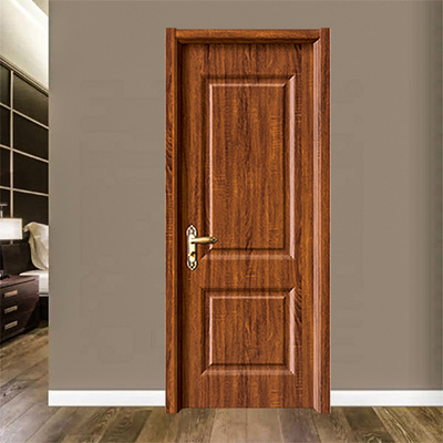 TECHTOP Solid WPC/PVC Automatic Solid Wood Swing Door Mdf Core Modern Exterior Wood Door For House For Bedroom