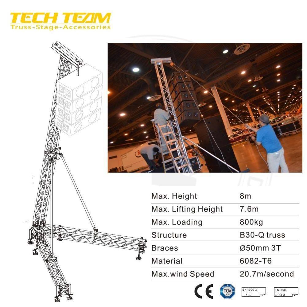 8m Max Load 800kg Line Array Stand Portable Outdoor Speaker/Truss/Light Lifter Tower