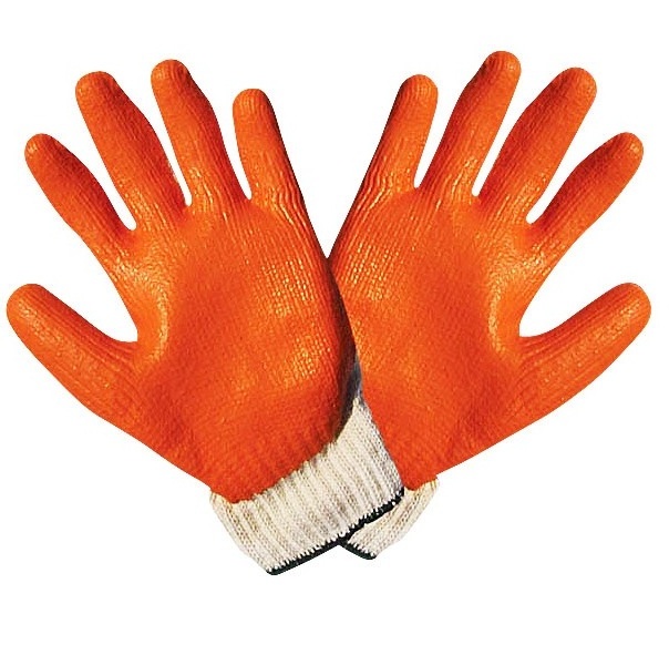 Philippines hot selling safety glove glue material  don't hurt hands latex gloves Comfortable to work orange latex  gloves