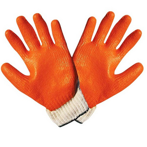 Philippines hot selling safety glove glue material  don't hurt hands latex gloves Comfortable to work orange latex  gloves