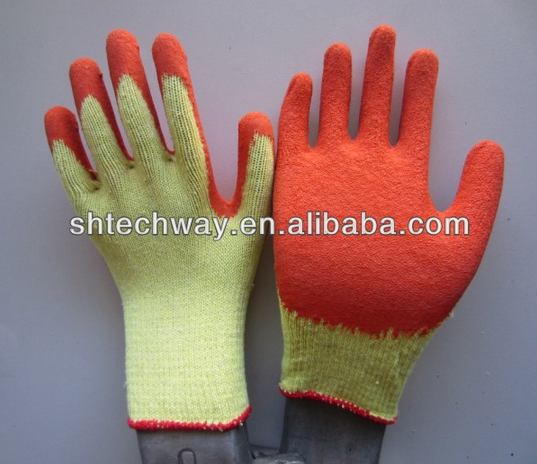 Philippines hot selling safety glue glove orange latex gloves glue gloves