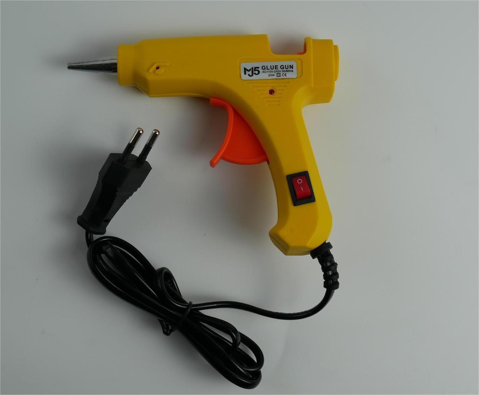 Wholesale hot selling cheap price easy used  mini 20W Hot melt glue gun with switch for kids DIY art craft school customizable