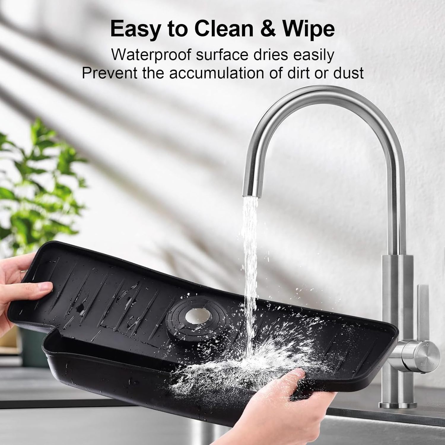 Wholesale  Customization Absorbent Drying Mat Faucet Absorbent Mat  Silicone Faucet Splash Catcher with sponge holder