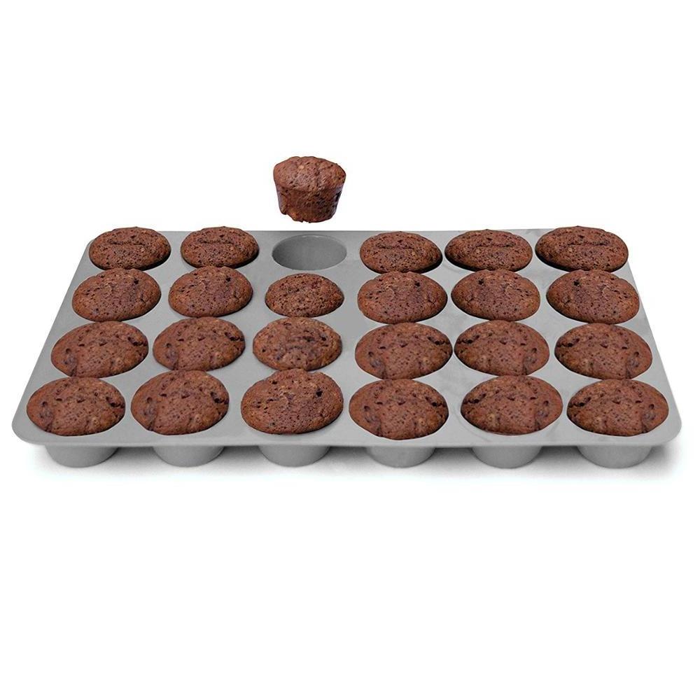 24 cups non stick cupcake baking pan silicone muffin cake mold form tray