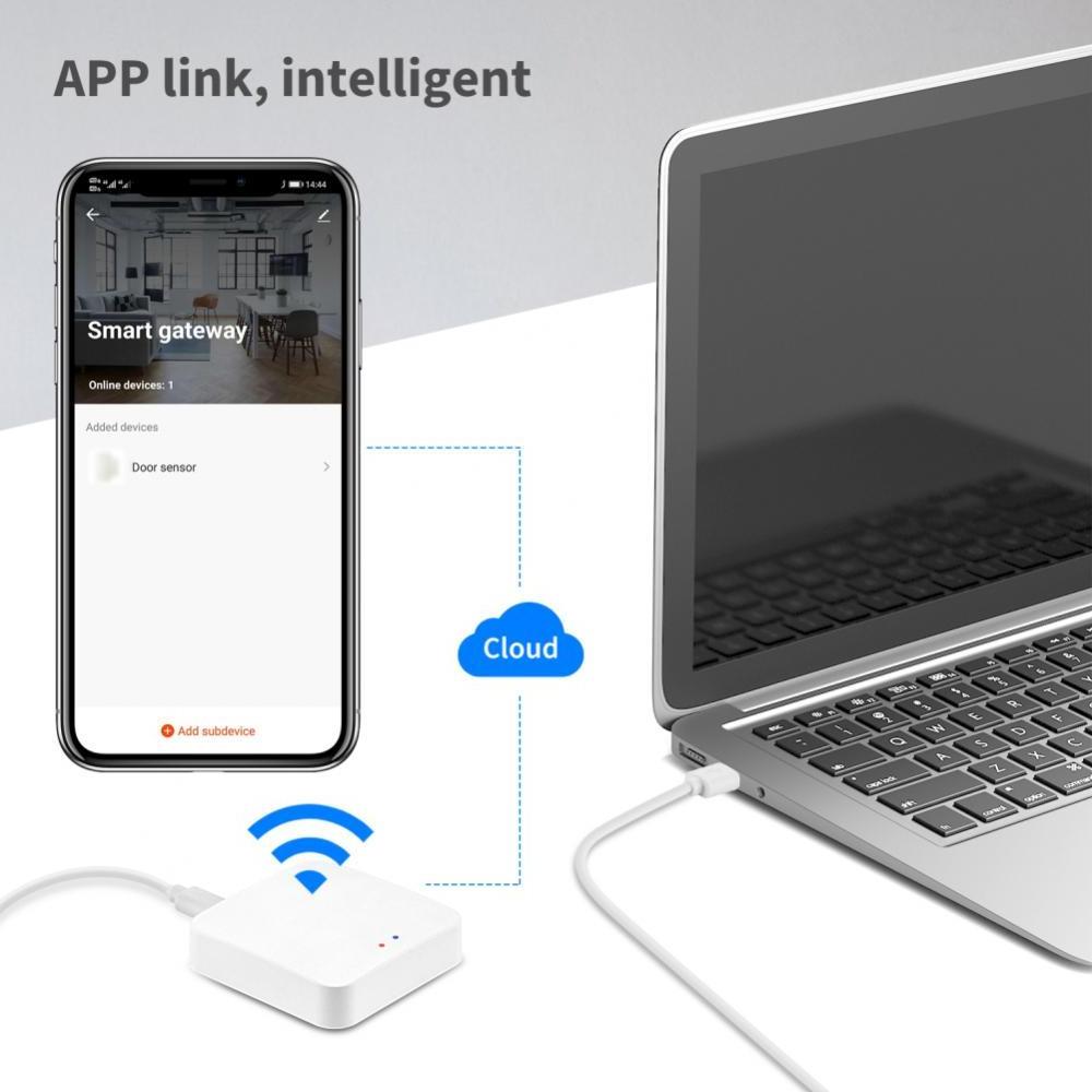 Zigbee Wireless Hub Gateway For Smart Home Automation for Zigbee Devices Via Smart Life Works with Alexa Google Home