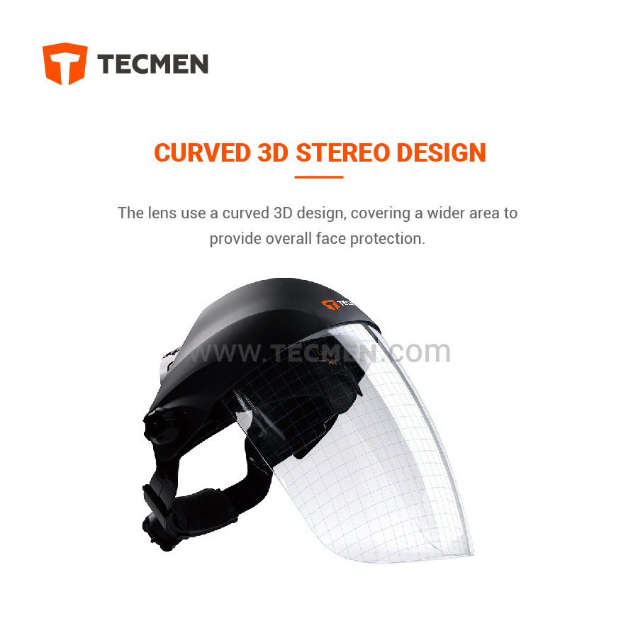 TECMEN TM-S1 Face Shield Anti-fog & Anti-scratch Visor Industrial Construction Manufacturing Oil & Gas Metal work faceshield