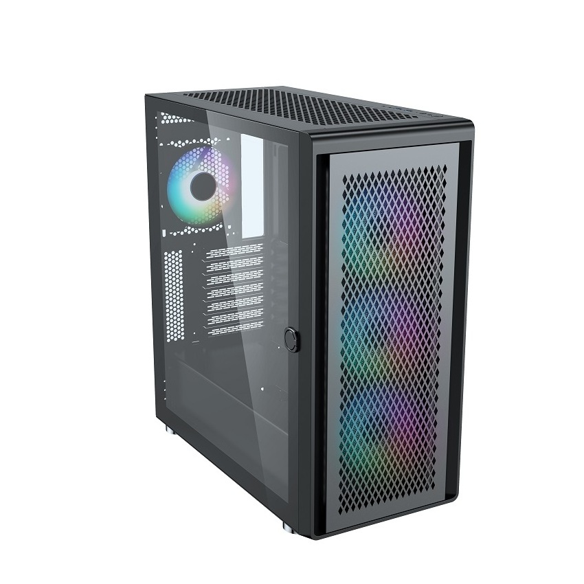 EATX pc with fan colourful tempered glass horizontal cooled cpu cabinet dustproof gamer gaming Computer Case