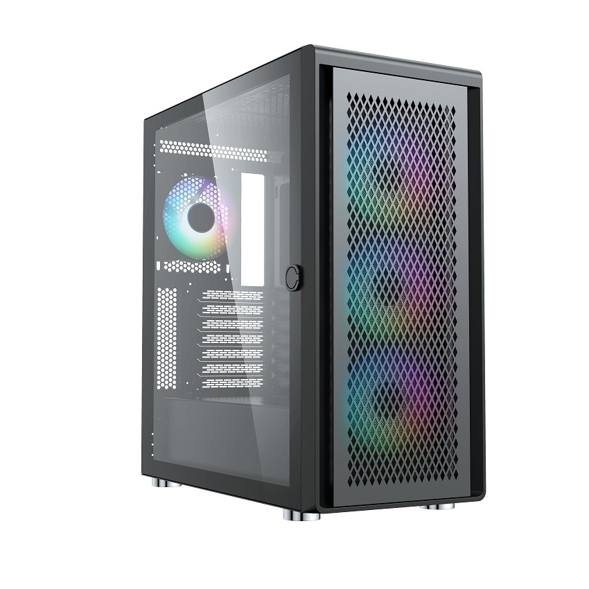 EATX pc with fan colourful tempered glass horizontal cooled cpu cabinet dustproof gamer gaming Computer Case