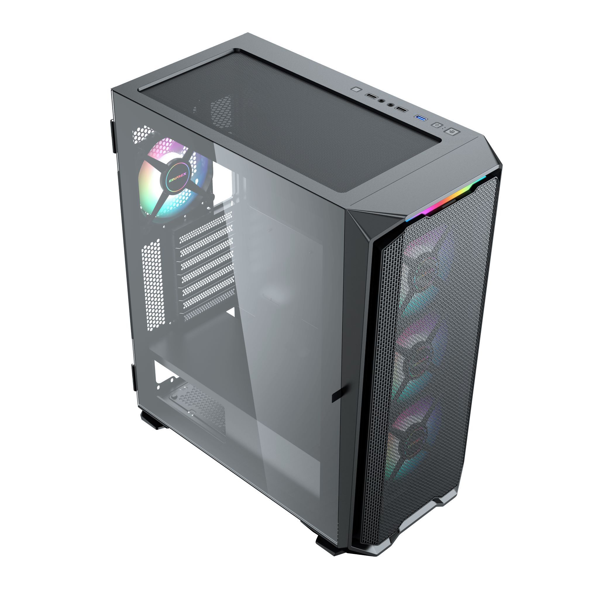 Tecnomall OEM Gaming Case Mid tower ITX/MICRO AXT/ AXT/E-ATX Cpu cabinet hinged tempered glass Desktop Computer custom case